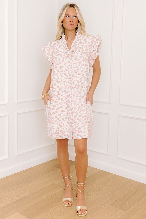 leopard print dress with pink Sassy Moment Jacquard Leopard Mini Dress in Pink L / Pink