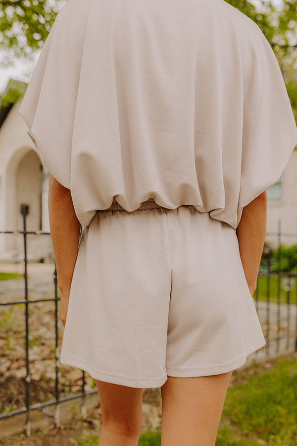 Everyday Chic High Waist Shorts in Taupe Image 4