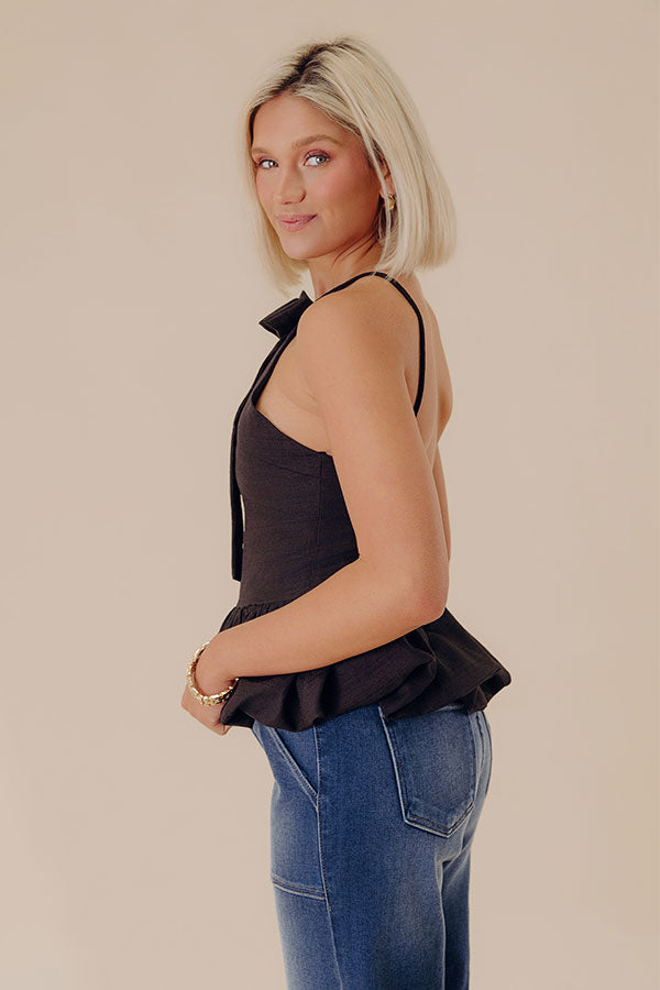 Wine Mixer Peplum Top Image - 5