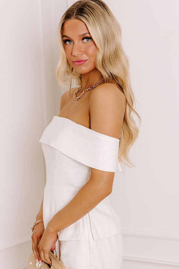 Cosmopolitan Chic Linen Off Shoulder Top M / ivory Cosmopolitan Chic Linen Off Shoulder Top M / ivory