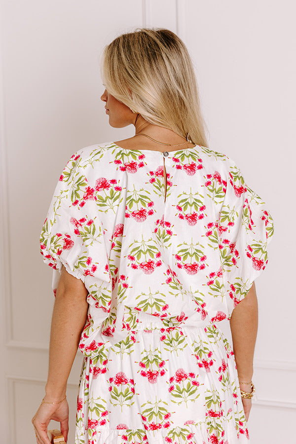 Fresh Blooms Floral Crop Top Image 5