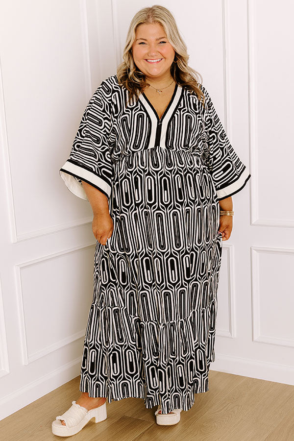 Art Gallery Social Midi Dress in Black Curves Image 2