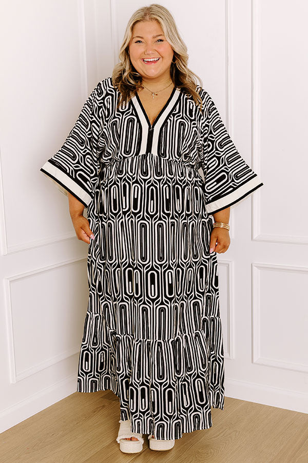 Art Gallery Social Midi Dress in Black Curves Image 5