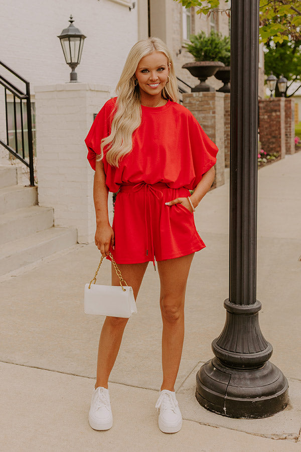 Everyday Chic Bubble Top in Red Image 1