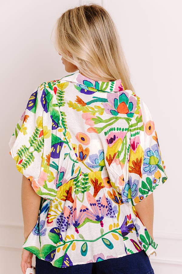 Cozumel Cutie Floral Top in Yellow Image 4