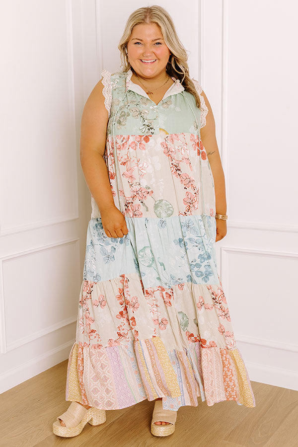 Garden Party Cutie Color Block Maxi Dress Curves Image 2