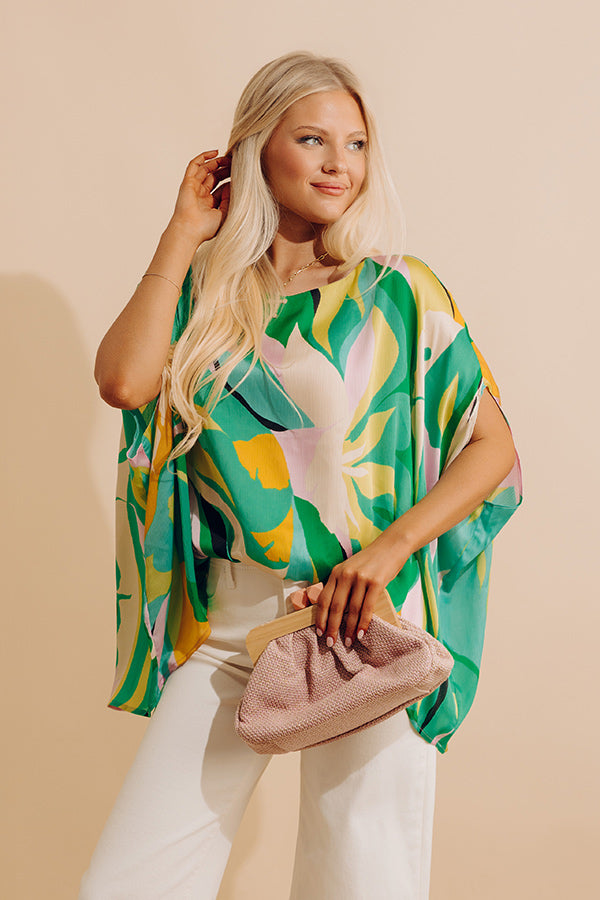 Shades Of Paradise Caftan Top in Green Image - 2