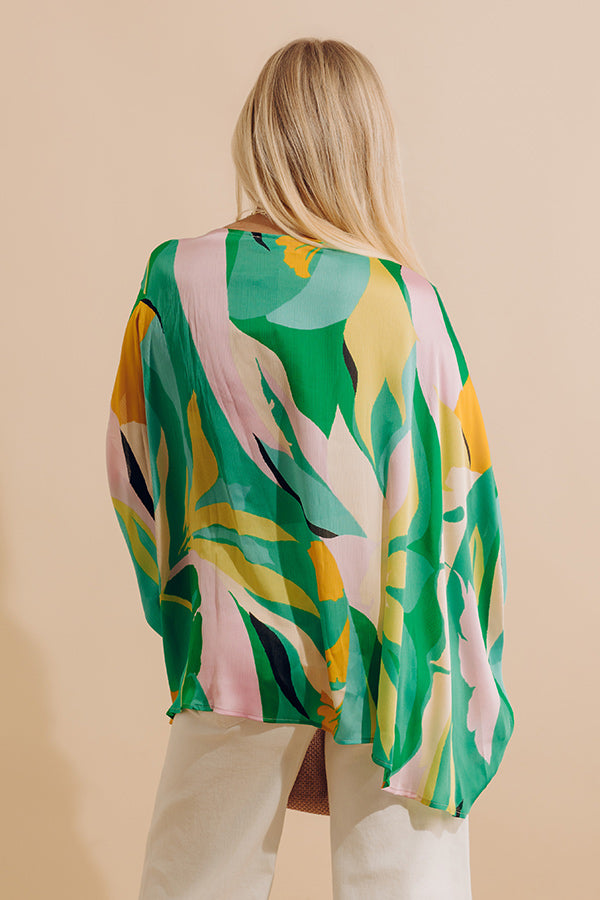 Shades Of Paradise Caftan Top in Green Image - 5