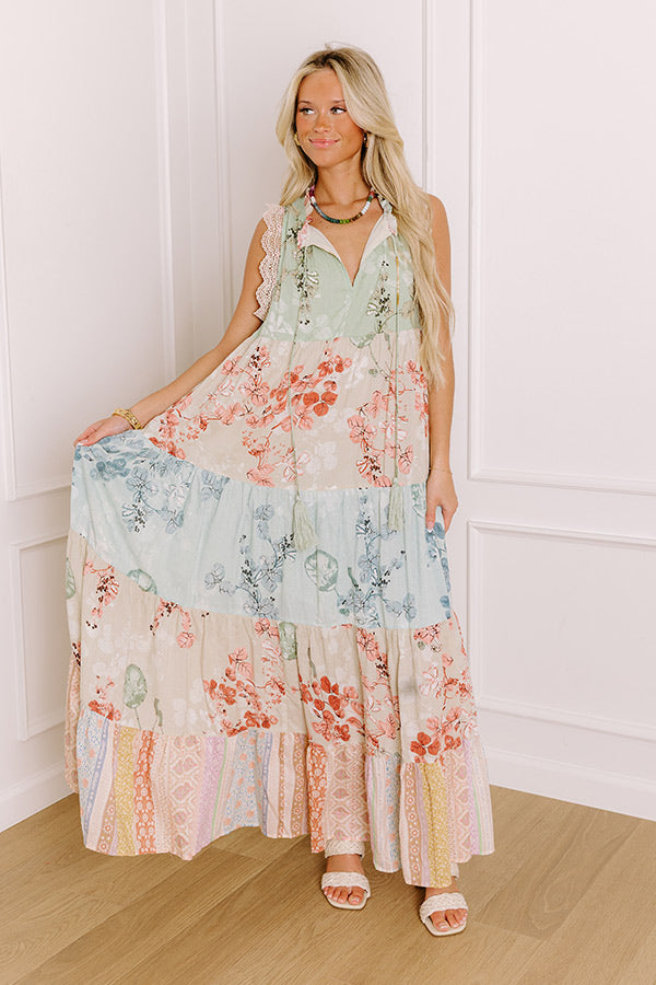 Garden Party Cutie Color Block Maxi Dress