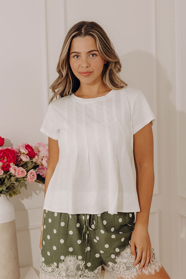 Plot Twist Pleated Top in White Image - 1