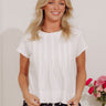 Plot Twist Pleated Top in White Image - 1
