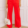 The Lana High Waist Wide Leg Jean in Red Image 1