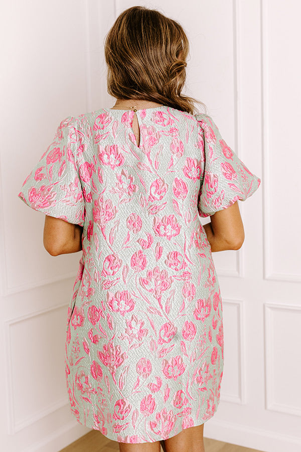 Glistening Smile Floral Jacquard Mini Dress Image 5