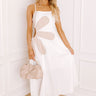 Floral Daydream Cut Out Midi Dress in White Image 1