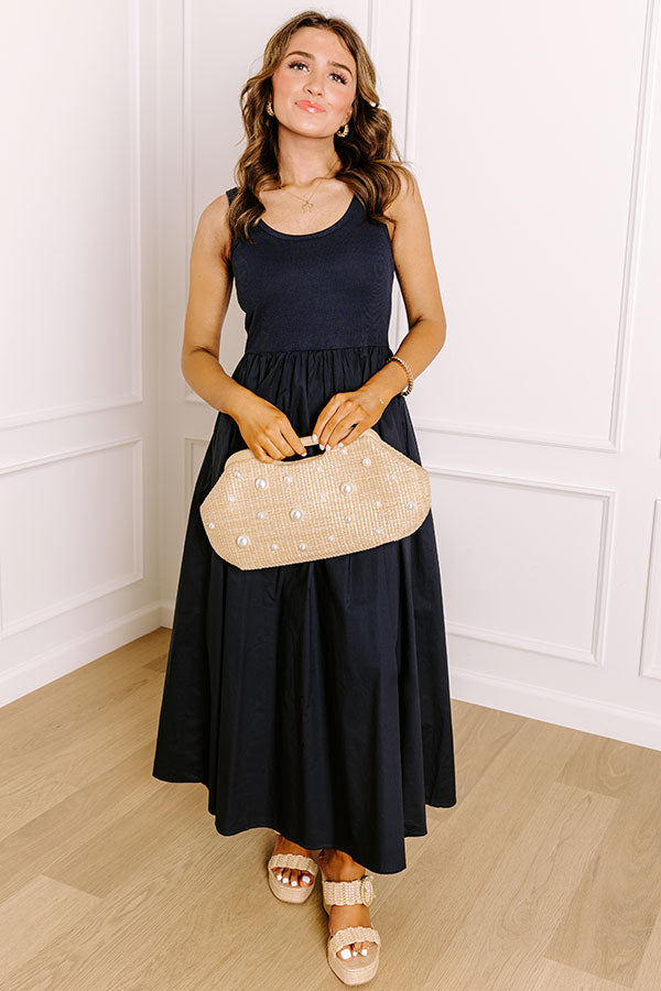 Courtyard Charm Midi Dress in Navy Image 1