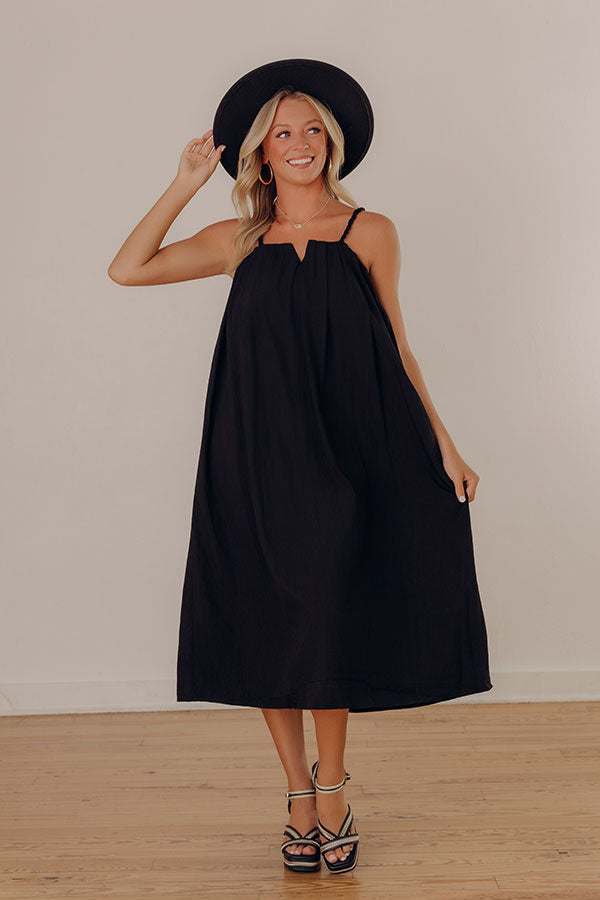 Villa Views Midi Dress in Black