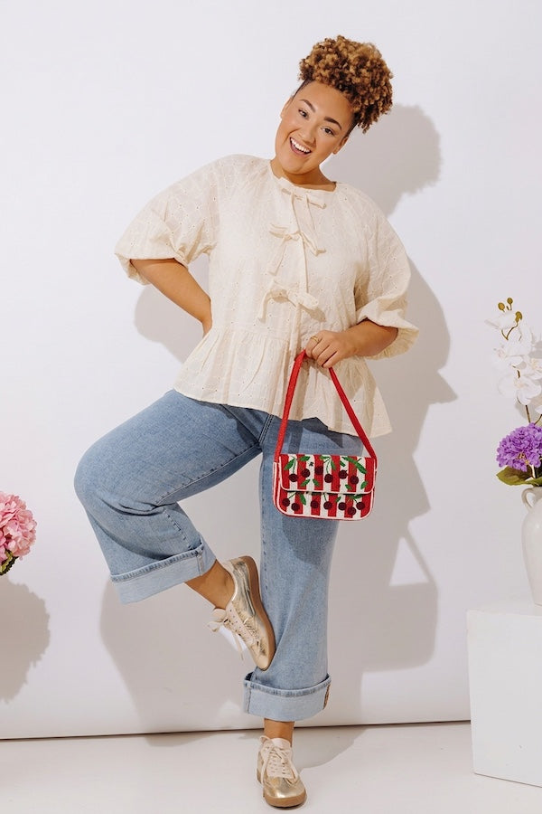 The Amara High Waist Ankle Flare Jean Curves Image - 1