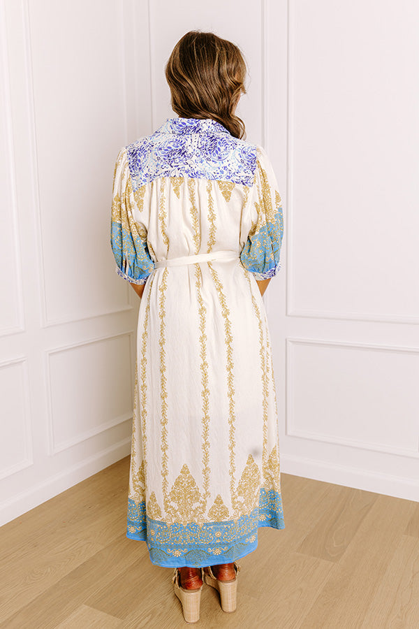 Isles of Scilly Floral Maxi Dress in Blue Image 5