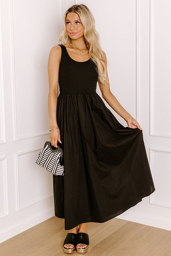 Courtyard Charm Midi Dress in Black Image 1