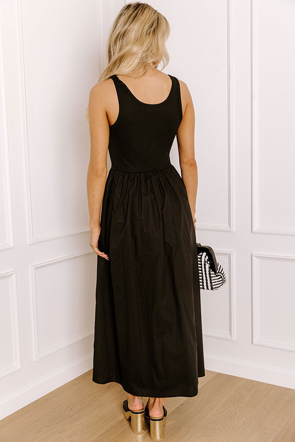 Courtyard Charm Midi Dress in Black Image 4