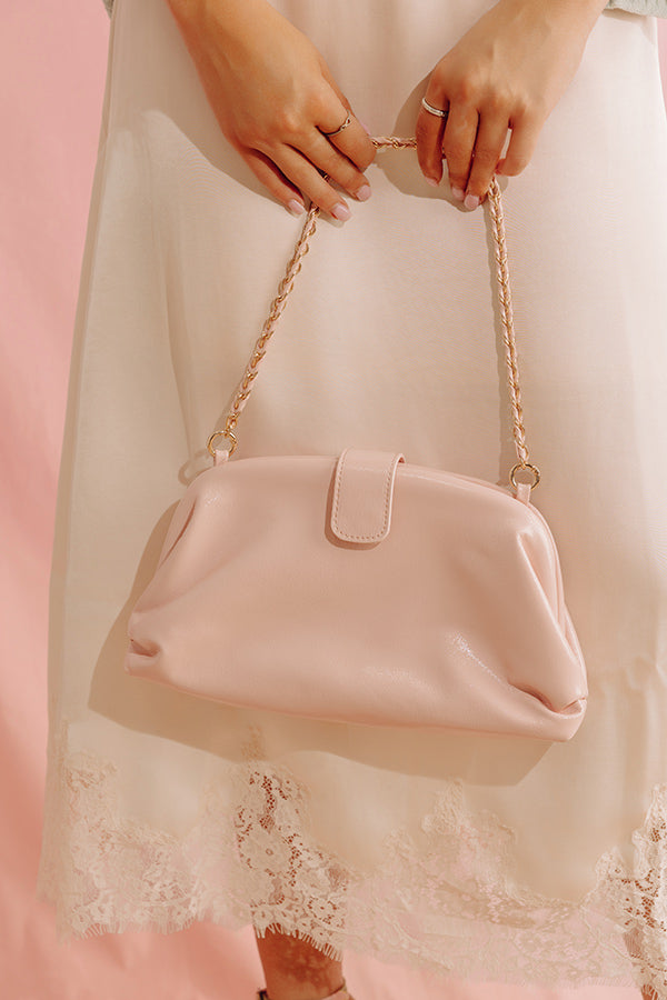 Skyline Views Patent Purse in Pink