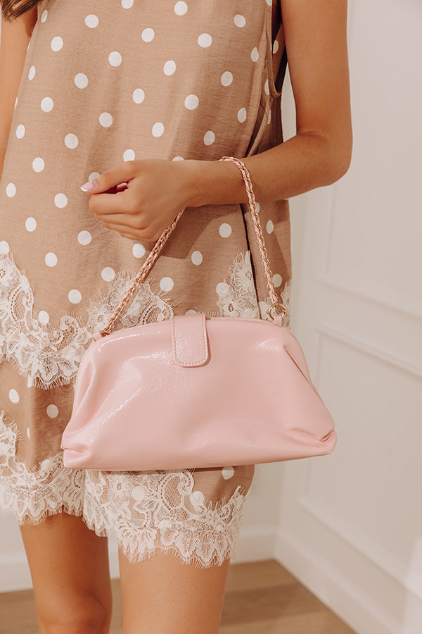 Skyline Views Patent Purse in Pink