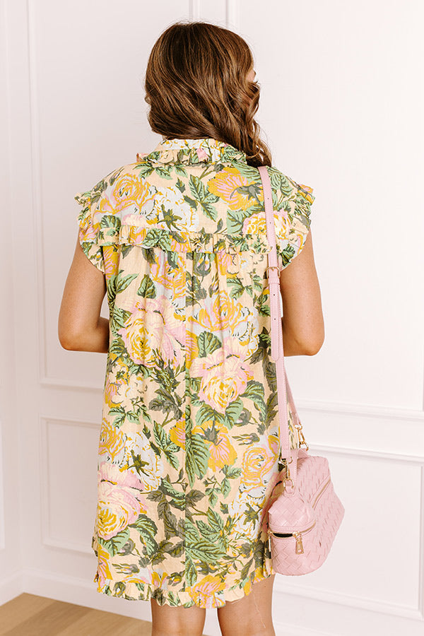 Rose Reverie Linen-Blend Mini Dress Image 5