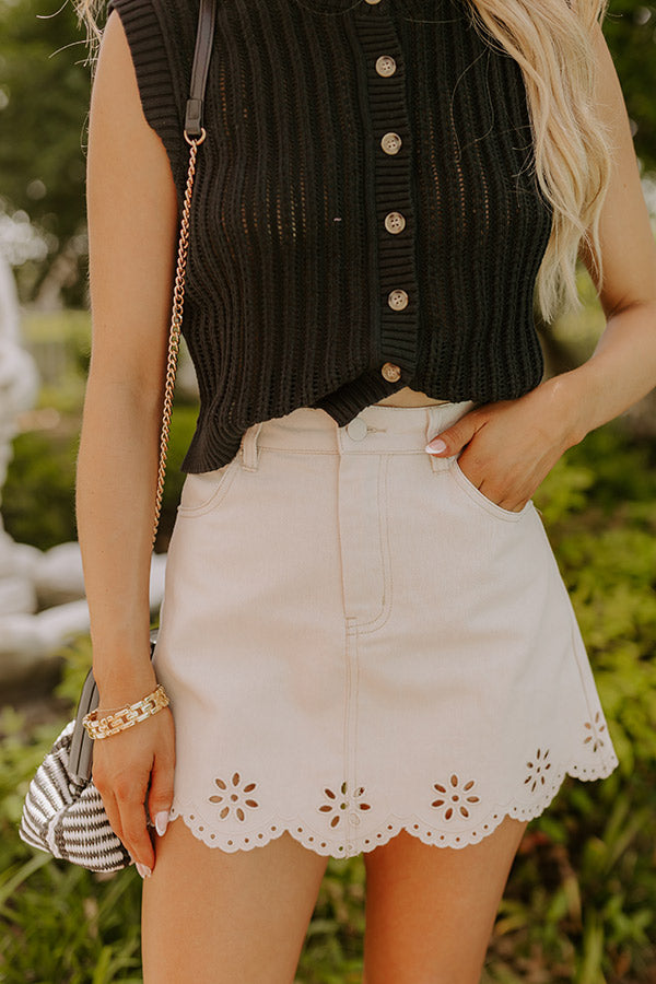 The Nora High Waist Eyelet Mini Skirt Image - 4