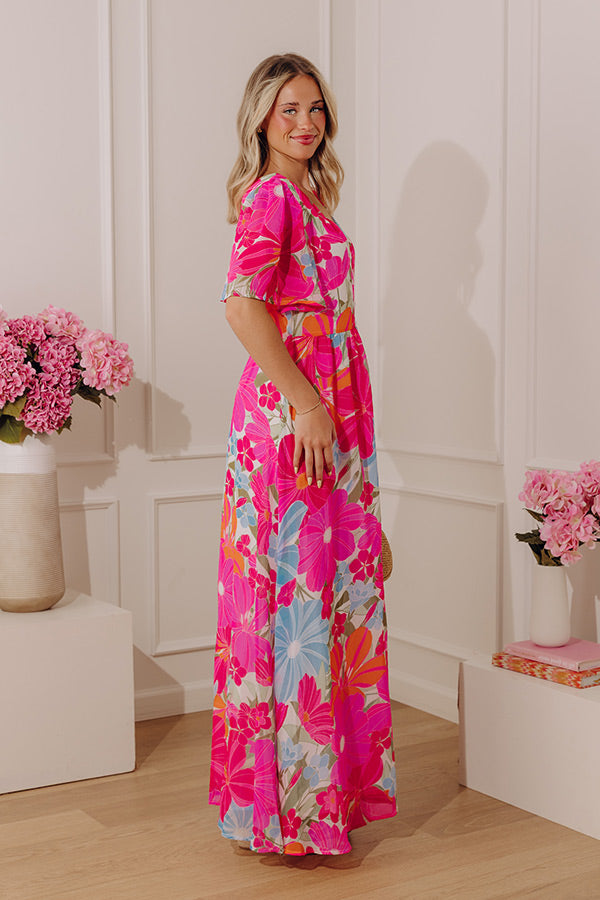 playful paradise mesh maxi dress Women's Paradise Calling Flower Mesh Cover Up Maxi Dress Combo in Pink Size Medium