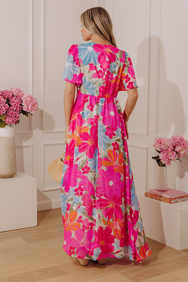 Paradise Garden Floral Maxi Dress Xs / Pink Paradise Garden Floral Maxi Dress Xs / Pink