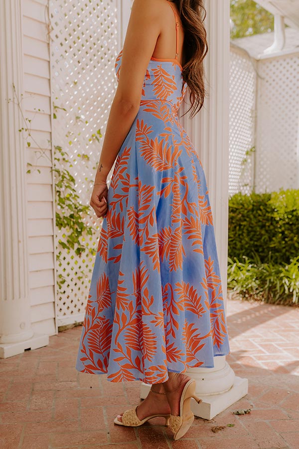 waist cut out midi dress Island Muse Cut Out Midi Dress M / sky blue