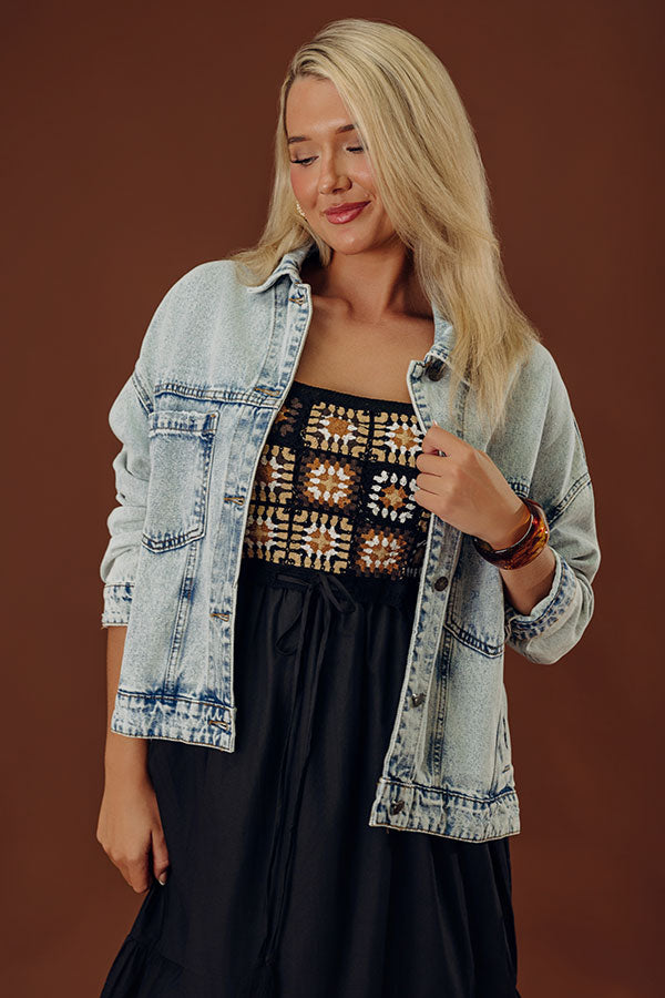 Classic Charm Denim Jacket in Light Wash