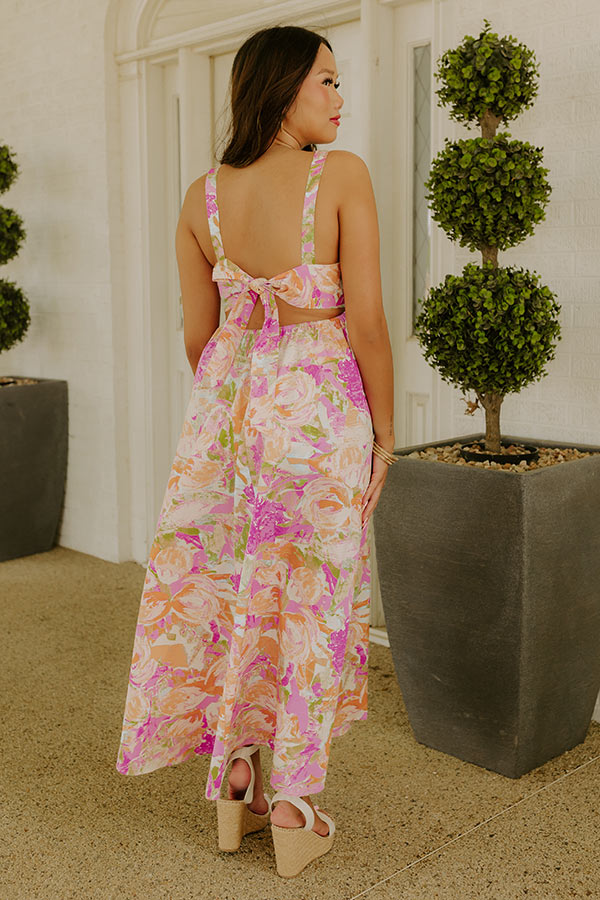 Sunset Twirls Floral Midi Dress Image 4