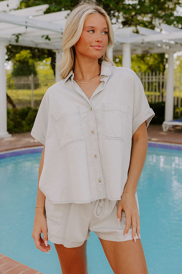 Coastal Living Chambray Button Up Image 1