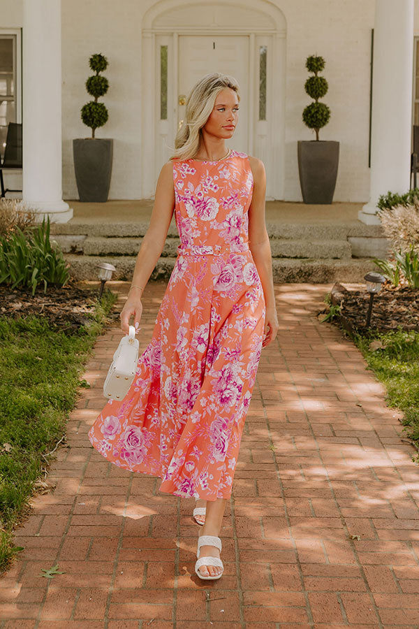 Sunset Garden Floral Midi Dress Image 5