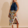 Tropical Tango High Waist Linen-Blend Warp Skirt Image - 1