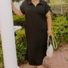 Cue The Casual T-shirt Midi Dress in Black Curves Image 1