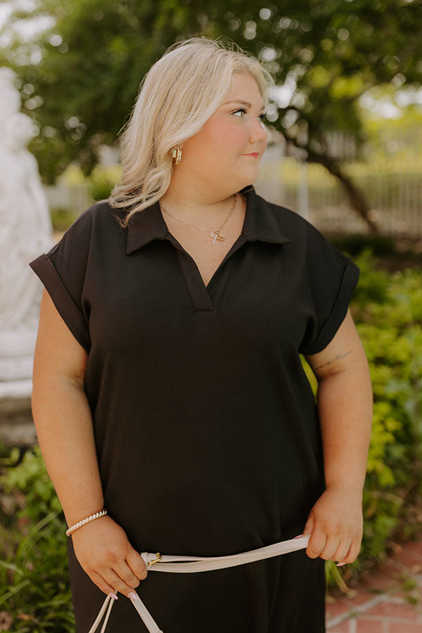 Cue The Casual T-shirt Midi Dress in Black Curves Cue The Casual T-shirt Midi Dress in Black Curves