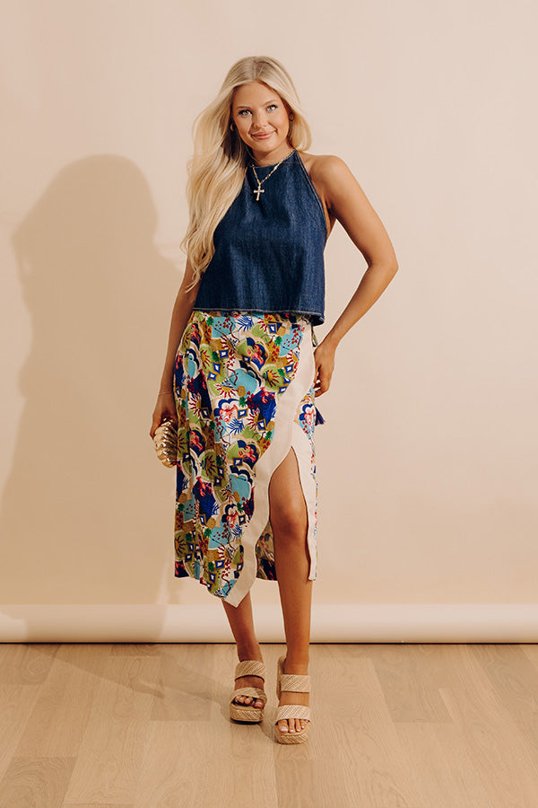 Block Party Ready Denim Halter Top Image - 3