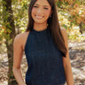 Block Party Ready Denim Halter Top Image - 1