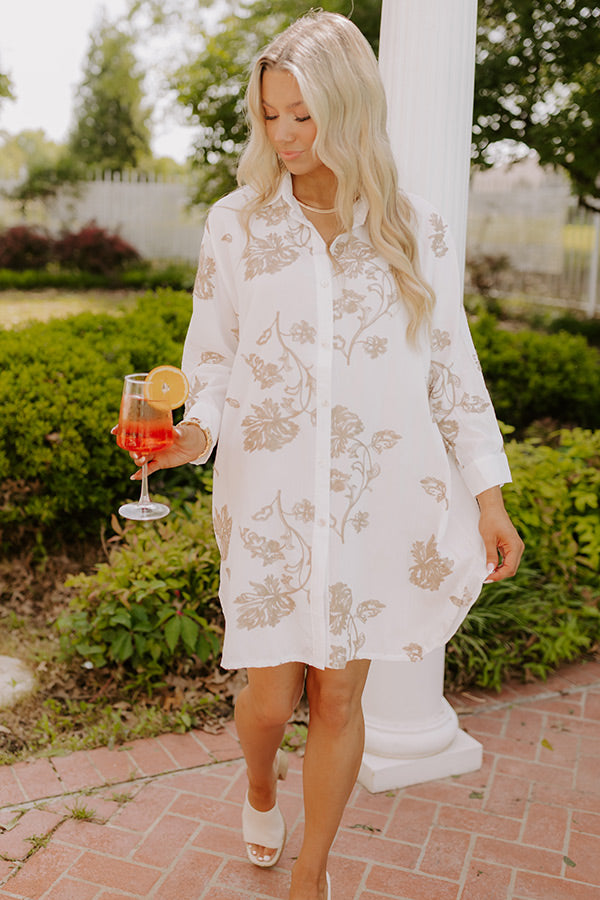 Bungalow Cutie Embroidered Button Down Mini Dress Image 1