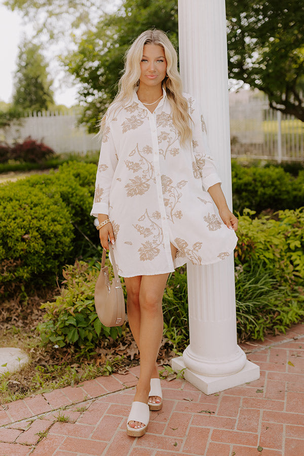 Bungalow Cutie Embroidered Button Down Mini Dress Image 4