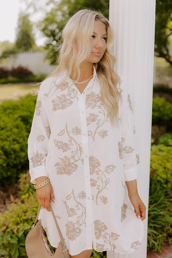Bungalow Cutie Embroidered Button Down Mini Dress Image 5