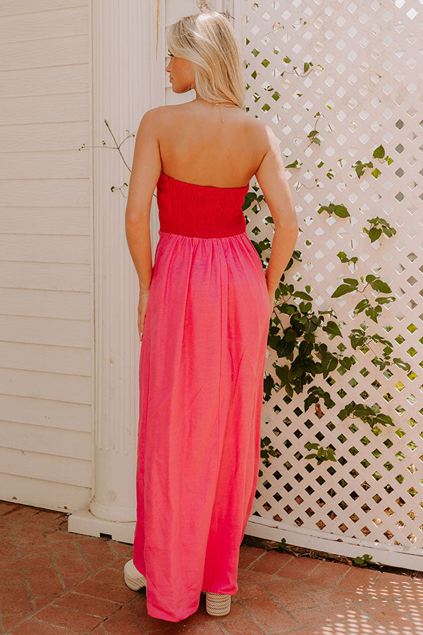 Block Street Cutie Linen Maxi Dress in Pink L / Pink Block Street Cutie Linen Maxi Dress in Pink L / Pink
