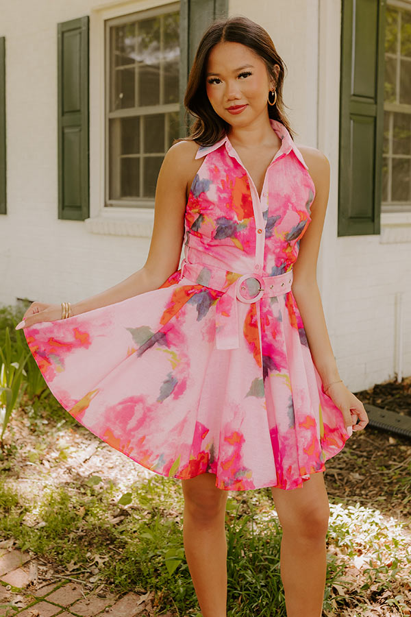 Watercolor Blooms Mini Dress Image 3