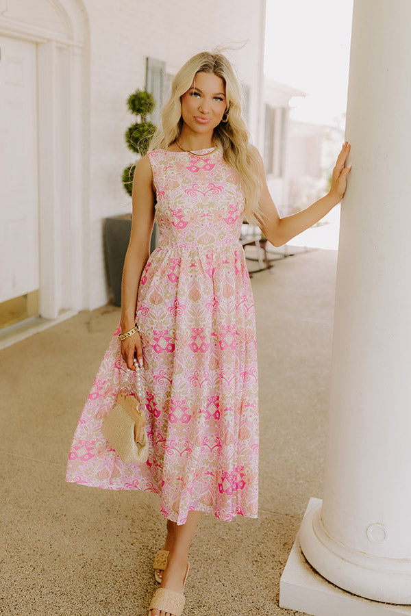 Chic Views Floral Eyelet Midi Dress Image 1