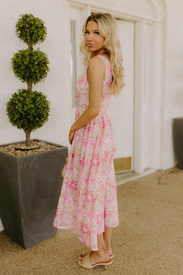 Chic Views Floral Eyelet Midi Dress M / Violet Chic Views Floral Eyelet Midi Dress M / Violet