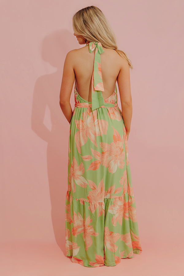 Coastal Blossom Floral Maxi Dress Image - 2