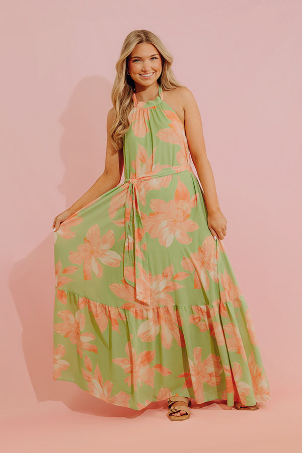 Coastal Blossom Floral Maxi Dress Image - 1