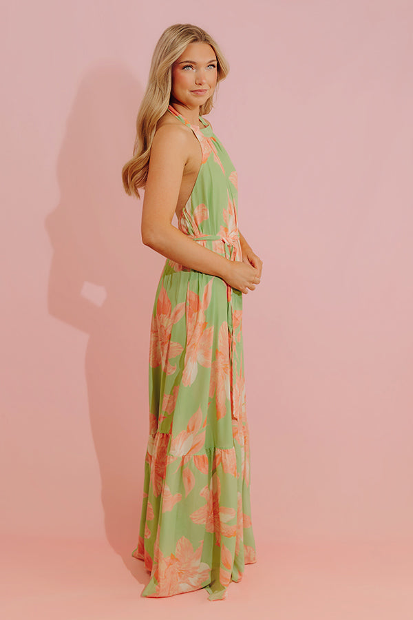 Coastal Blossom Floral Maxi Dress Image - 4